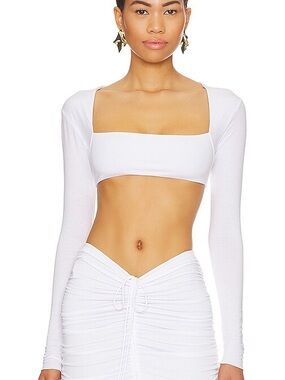 INDAH Helen Crop Top in White